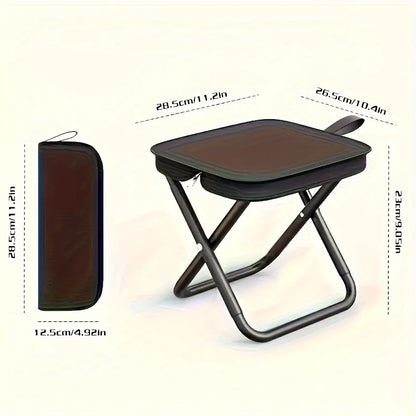 Portable Folding Stool with Handle, Outdoor Camping Fishing Stool, Zipper Stool for Outdoor