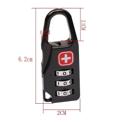 3pcs Outdoor Backpack Handbag Zipper Lock Anti Theft Portable Mini Combination Code Number Lock for Travel Backpack Accessories