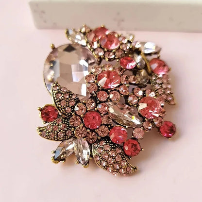 Women Style Stylish Flower Rhinestone Alloy Brooch Jacket Coat Jewelry