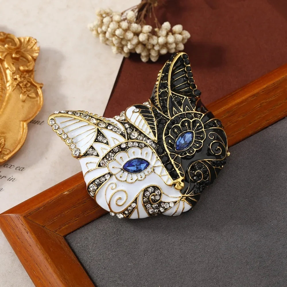 1 Piece Rhinestone Fox Head Design Ladies Brooch, Set Jacket Clothing Accessories, Party Gift Couple Dress Up, Luxury Simulation