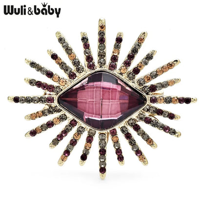 Wuli&baby Sparkling Eye Brooches For Women Unisex 2-color Crystal Beautiful Geometric Party Office Brooch Pins Gifts
