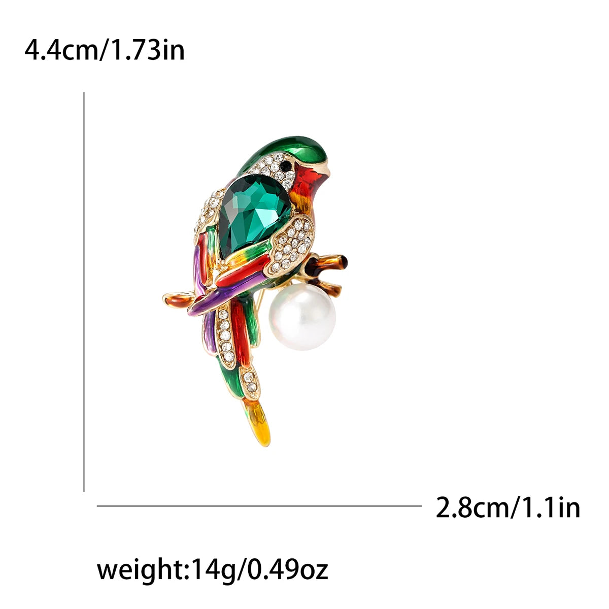 Popular Rhinestone Birds Brooches for Women Unisex Cute Enamel  Animal Pins Banquet Party Backpack Gifts Jewelry Accessories