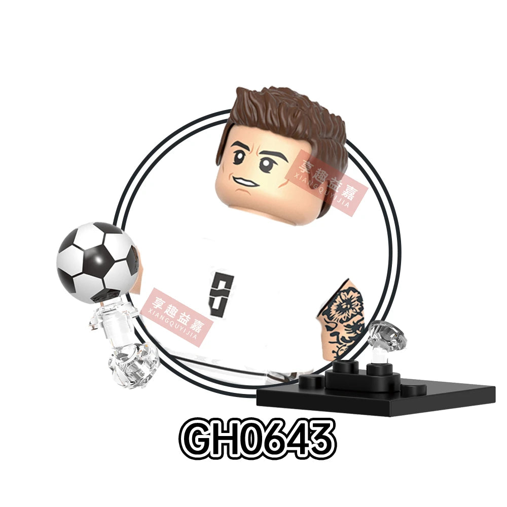 2026 NEW World Famous Football Players Figurine Messi Ronaldo Neymar Lewandowski Mini Action Building Block Model Toy Kids Gifts