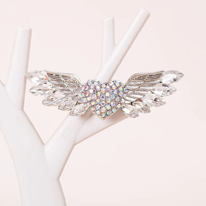 Sparkling Crystal Love Angel Wings Brooch Women's Luxury Dress Wedding Decorations Souvenir Gifts