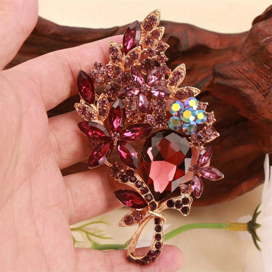 Baroque Luxury Openwork Floral Design Brooch for Men and Women, JewelryAccessories, Wedding,Holiday,Party, Couple's SurpriseGift