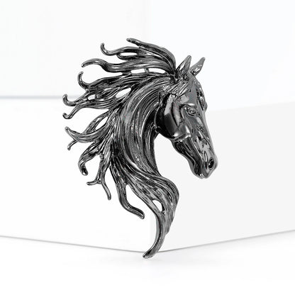 Fashion Horse Brooches for Women Unisex Zodiac Animal Pins keychain Event Party New Year Gifts Jewelry Decoration Accessories