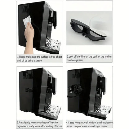 4pcs Silicone Cord Winder Holder Power Cord Organizer Clip Self Adhesive Cable Wire Fixer for Air Fryer Coffee Machine