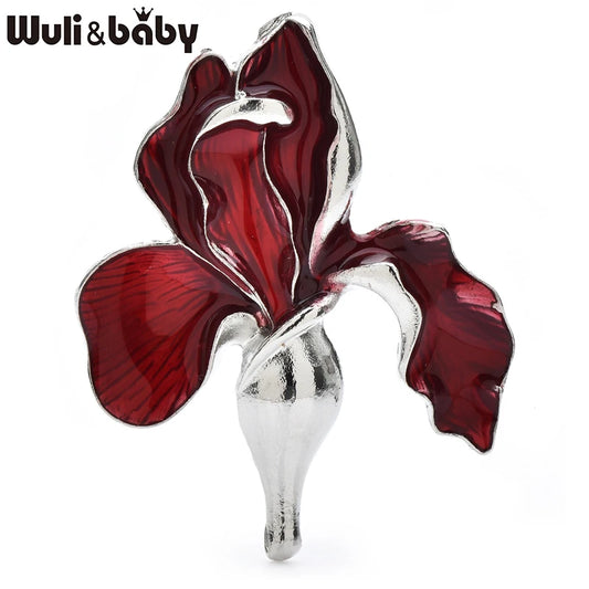 Wuli&baby Elegant Enamel Orchid Flower Brooches For Women Unisex 3-color Beautiful Plants Office Party Clothes Brooch Pins Gifts