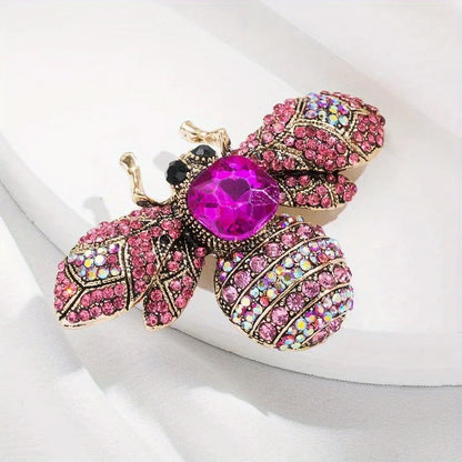 SKEDS Luxury Exaggerated Vintage Women Girls Crystal Bee Brooch Pin Fashion Elegant Lady Exquisite Insect Rhinestone Badges