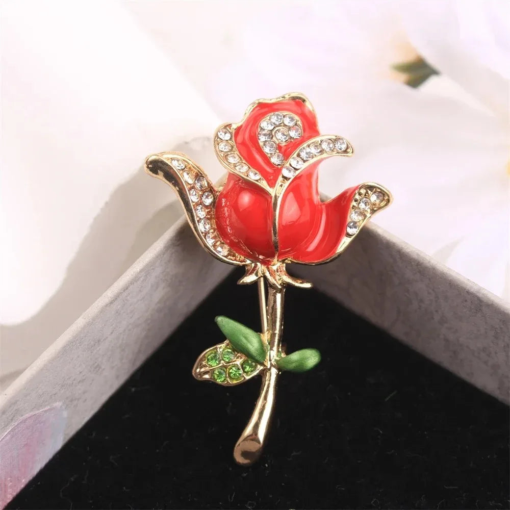 Baroque Luxury Beautiful Roses Sunflower Design Men's Women's Brooch Pins，Jewelry Accessories, Wedding Holiday Party Favors