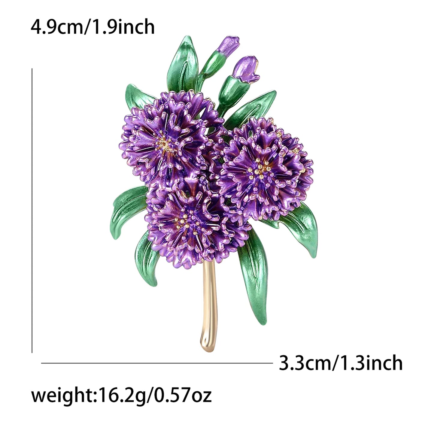 Beaut&Berry Luxury Elegant Enamel Hydrangea Brooches for Women Plant Pins Friends Party Gifts Banquet Jewellery Accessories