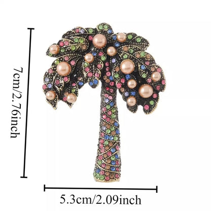 Baroque Luxury Beautiful Coconut Tree Design Men's Women's Brooch Pins，JewelryAccessories, WeddingHolidayPartyCoupleSurpriseGift
