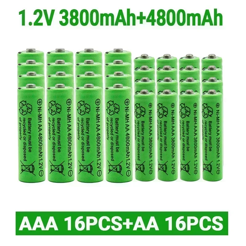 1.2V AA 4800mAh NI-MH Rechargeable Batteries+1.2 V AAA 3800 MAh Rechageable Battery NI-MH Battery