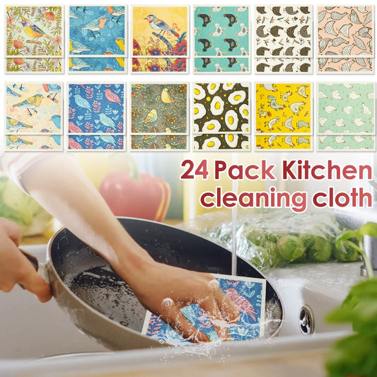 12Pcs Kitchen Dish Towels Nonwoven High Absorbency Swedish Dishcloths Thickened Cleaning Cloth for Home Washing Dishes Cleaning