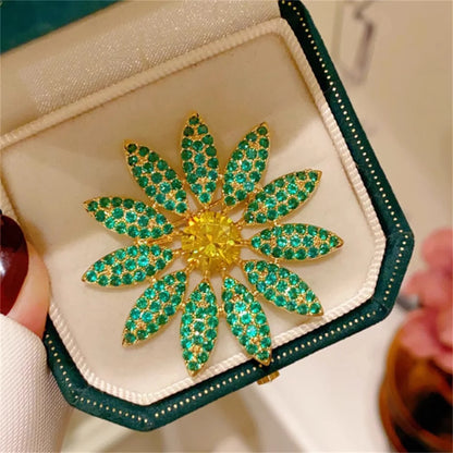 1Pc Korean Style Enamel Flower Brooch Exquisite Fashion Rhinestone Pin Party Wedding Banquet Jewelry Party Trendy Gift 2025