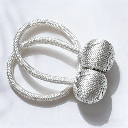 2pcs Magnetic Curtain Tiebacks, Ball Shape Rope Buckle, No Drilling Creative Curtain Straps, Multiple Colors Available