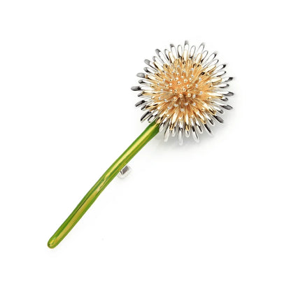 New Green Dandelion Flower Enamel Brooches Women Men's Weddings Plants Brooch Pins Gifts