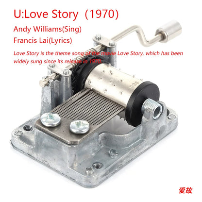 Hand-Cranked Music Box Movement Metal Rocker Mini Diy Gift Music Mechanical Decorative Collectibles For Girl Boy friend