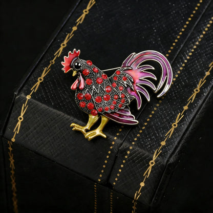 Baroque Luxury Beautiful Rooster Animal Design Brooch for Men Women, Jewelry Accessories, WeddingHolidayPartyCoupleSurpriseGift