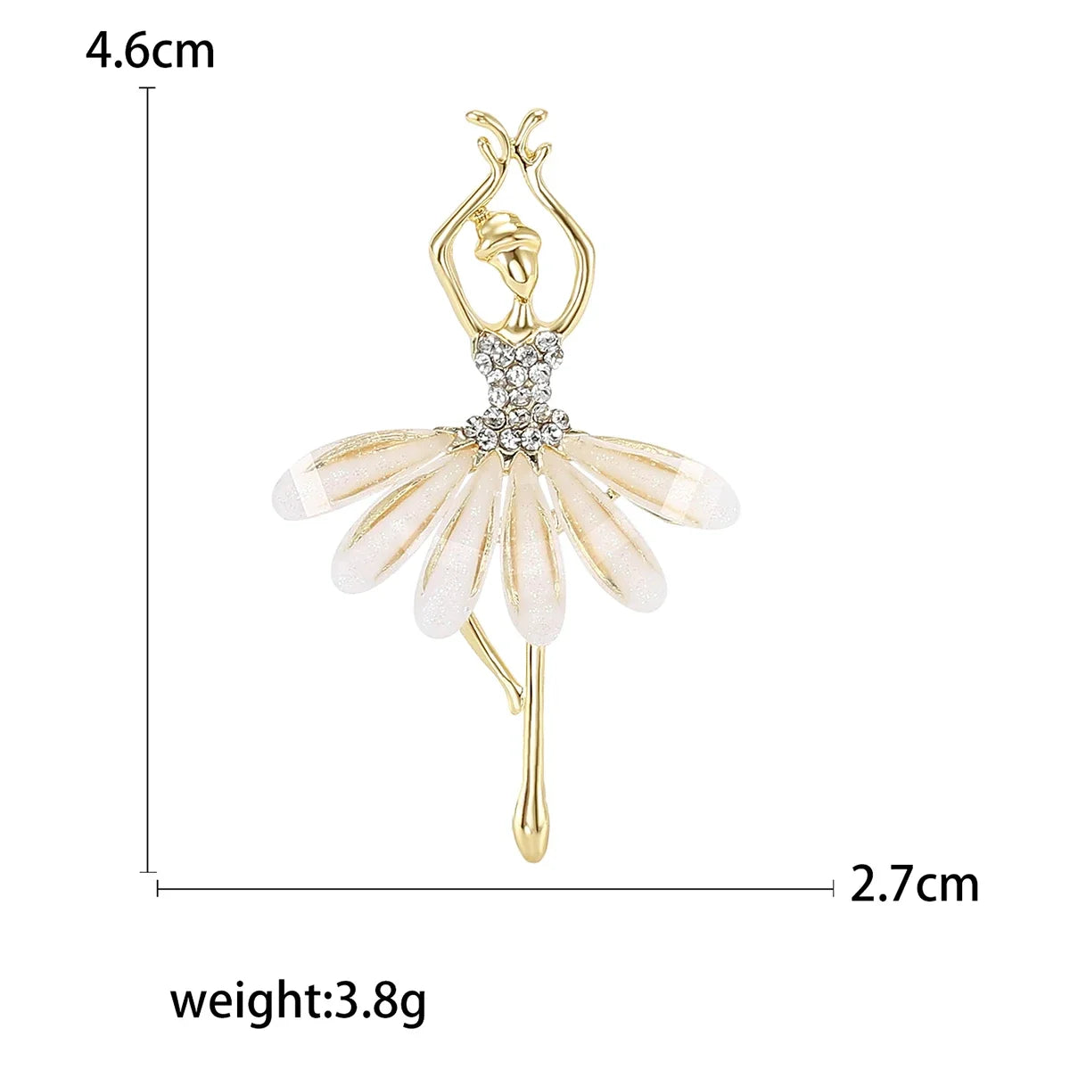 Rhinestone Ballerina Brooches for Women Acrylic Elf Pins Pearl Girls Accessories Office Party Friend Gifts