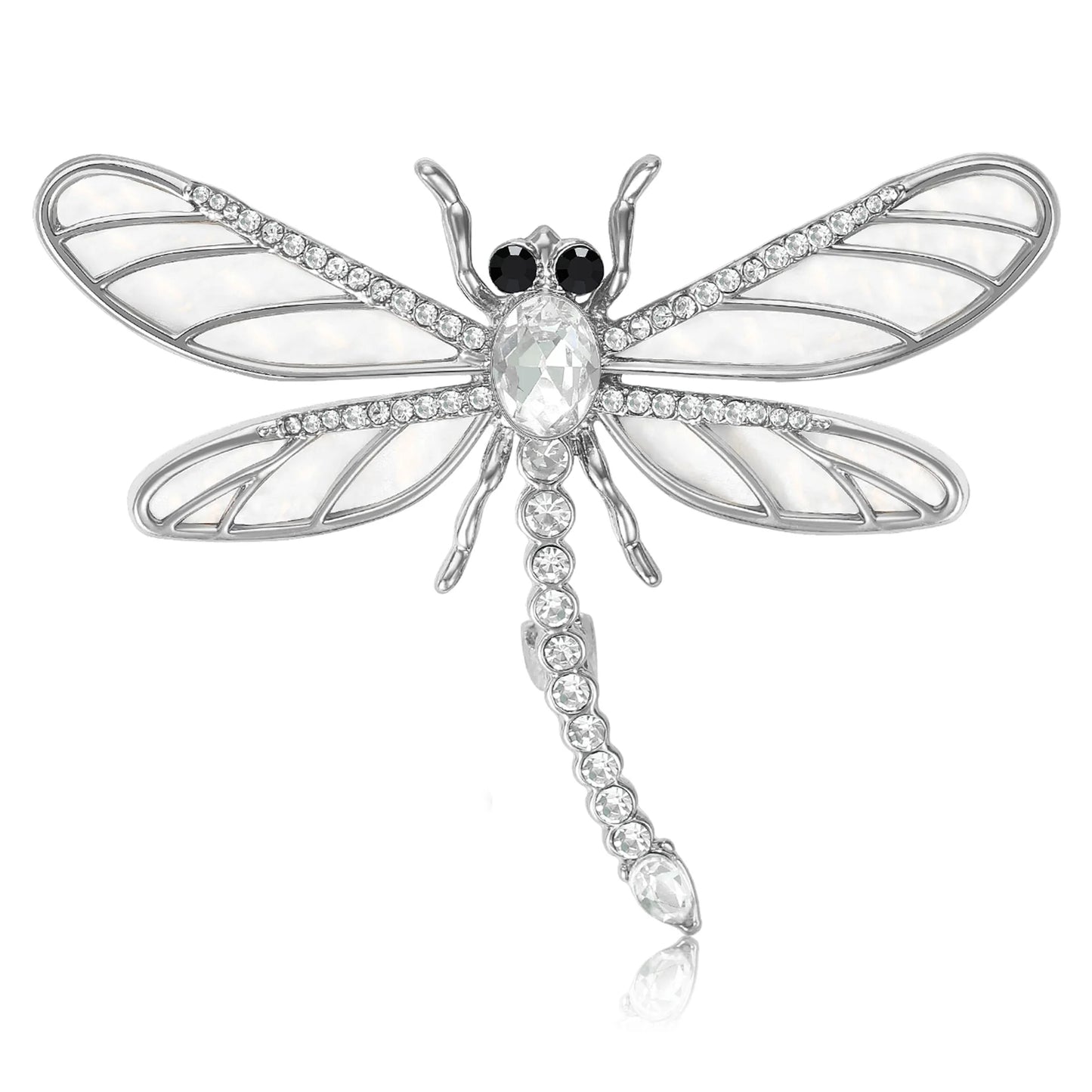 Beaut&Berry Luxury Rhinestone Dragonfly Brooches for Women Unisex Insect Pins Casual Party Jewelry Accessories Gifts Decoration