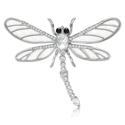 Beaut&Berry Luxury Rhinestone Dragonfly Brooches for Women Unisex Insect Pins Casual Party Jewelry Accessories Gifts Decoration