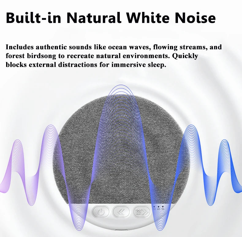 Lenovo Mini Sleeping Bluetooth Speaker Nature Sound White Noise Soundbar Wireless MP3 Music Player Thin Timed Shutdown Audio Pla