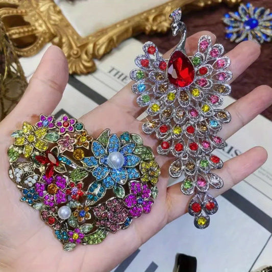 Luxury Beautiful Peacock Phoenix Animal Love Brooch for Men and Women，JewelryAccessories, WeddingHolidayPartyCoupleSurprise Gift