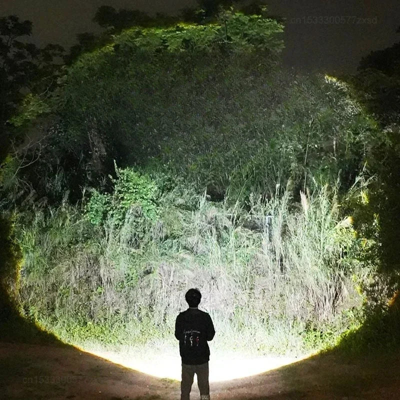 Mijia Outdoor Flashlight Portable Strong Lights Variable Focus with Floodlight Side Lights Long Range USB Rechargeable LED Lamp