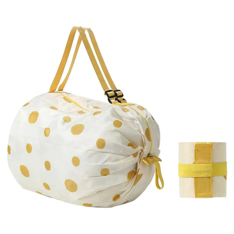 Large Foldable Shopping Bag Reusable Eco Bag Grocery Package Beach Toy Storage Bags Shoulder Cat Lemon Printing Pouch Tote Pouch