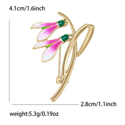 Fashion Enamel Flower Brooches for Women Unisex Plant Pins Office Casual Party Friend New Gifts Jewelry Accessories Decoration