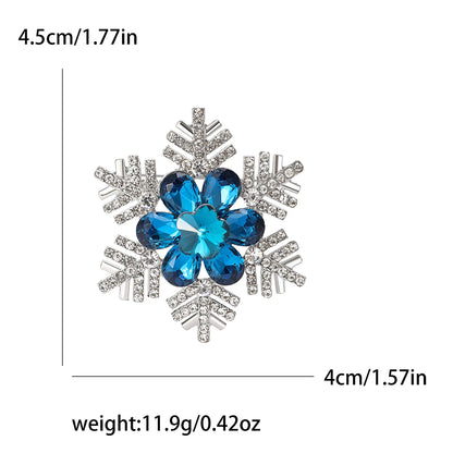 Christmas Rhinestone Snowflake Brooch for Women Unisex Pearl Ice Crystal Pin Event Party Backpack Decoration Clothes Accessories