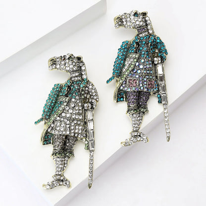 Beaut&Berry Luxury Rhinestone Horse Brooches for Women Unisex Knight Pins Friends Party Gifts Banquet Jewellery Accessories