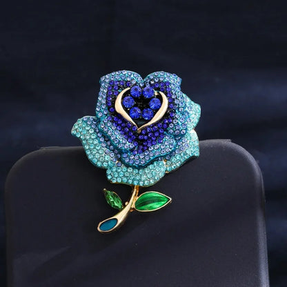 Baroque Luxury Beautiful Roses Sunflower Design Men's Women's Brooch Pins，Jewelry Accessories, Wedding Holiday Party Favors