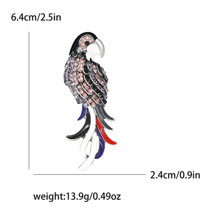 Popular Rhinestone Birds Brooches for Women Unisex Cute Enamel  Animal Pins Banquet Party Backpack Gifts Jewelry Accessories