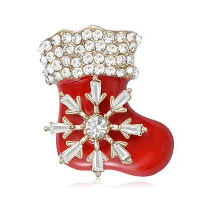 Green Rhinestone Christmas Tree Brooches Pins For Women Man Unisex Crystal Jewelry Gifts Clothes Accessories