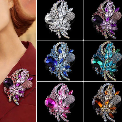 Baroque Luxury Beautiful Openwork Floral Design Brooch for Men and Women, Jewelry Accessories, Wedding Holiday Party Couple Gift