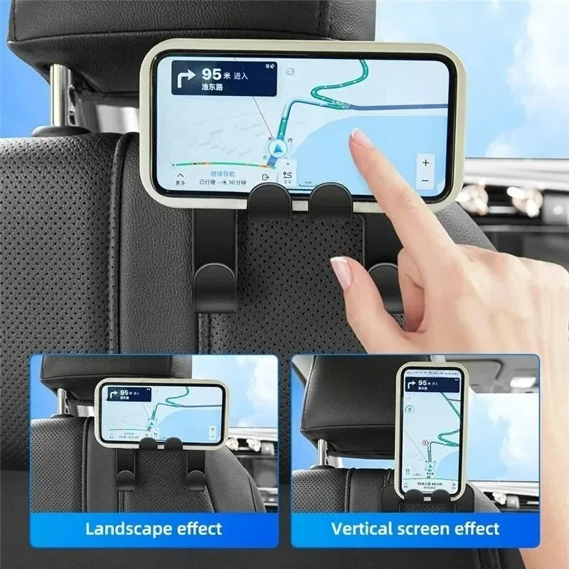 Car Back Seat Holder Hanging Storage Phone Stand Universal Lazy Rear Seat Phone Headrest Stand Portable Car Back Seat Hook Stand