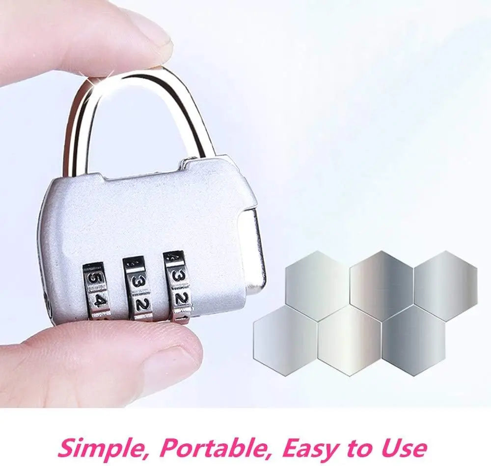 Security Steel Cable with 3 Digit Combination Lock Travel Padlock 1M Coated Safety Wire Rope Double Loop for Luggage Suitcase