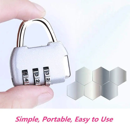 Security Steel Cable with 3 Digit Combination Lock Travel Padlock 1M Coated Safety Wire Rope Double Loop for Luggage Suitcase