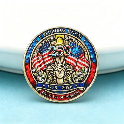 Wuli&baby American Coin Badge Brooches Vintage USA 250 Independence Day Party Office Brooch Pin Fashion Gifts