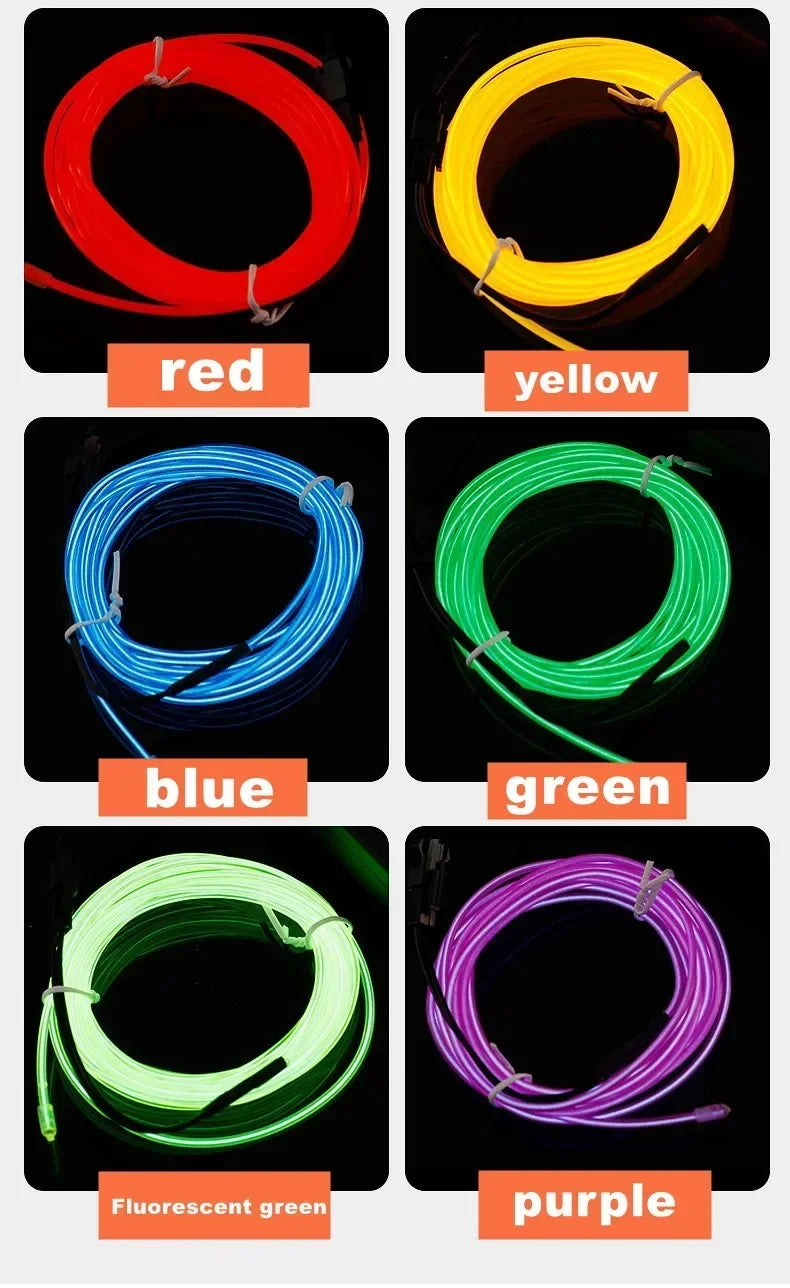 4 Control Modes 5M 4M Multicolor Led Light String Flexible Neon Light Wire Dance Party Atmosphere Decor USB Battery Box Driver