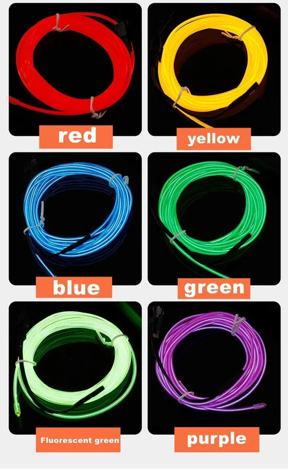 4 Control Modes 5M 4M Multicolor Led Light String Flexible Neon Light Wire Dance Party Atmosphere Decor USB Battery Box Driver