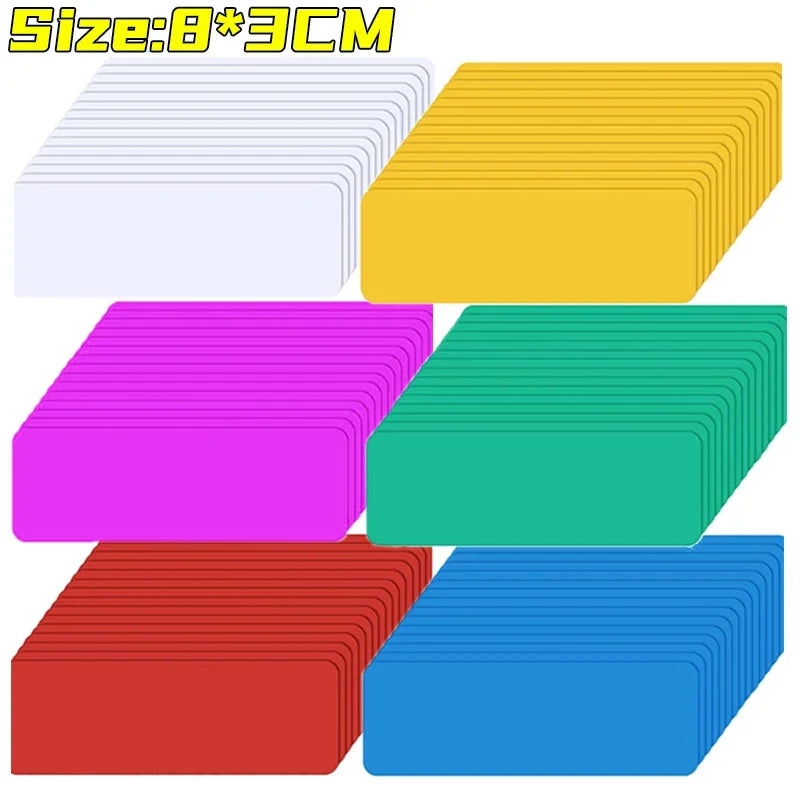 Magnetic Label Stickers Reusable Dry Erase Shelf Tag Stickers DIY Identification Classify Stickers for Stationery Office Storage