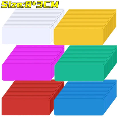 Magnetic Label Stickers Reusable Dry Erase Shelf Tag Stickers DIY Identification Classify Stickers for Stationery Office Storage
