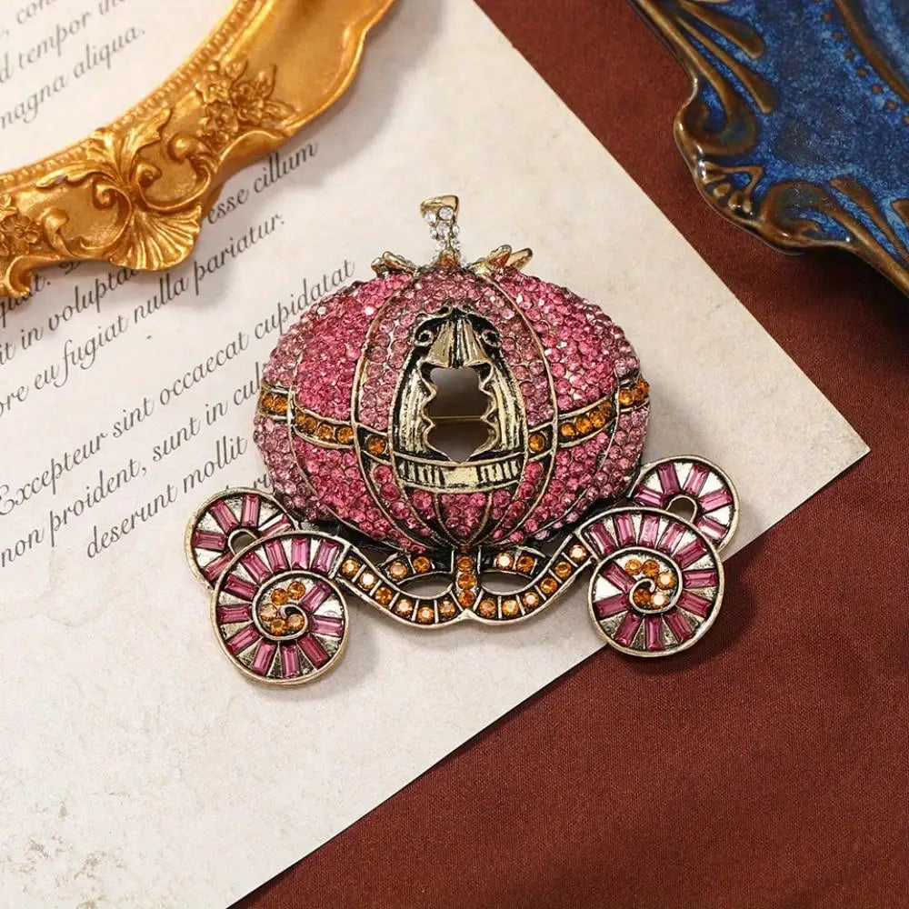 Retro Heavy Industry Pumpkin Car Brooch Women's Fashion Winter Coat Pin Flower Gift