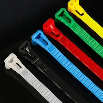 10Pcs Reusable Cable Ties Cable Lock Loop Nylon Ties Removable Recyclable Mixed Colours Black White Cable Ties