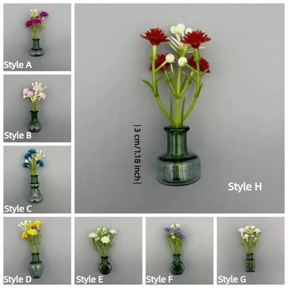 Flower Arrangement 3D Magnetic Vase Sticker Exquisite Decorative Magnetic Glass Vases With Flower Mini Vase Magnets Home