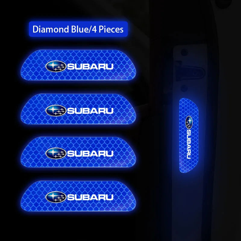 4PCS Car Stickers Door Opening Reflective Warning Sticker For Subaru STI Forester Impreza Legacy Outback XV BRZ WRX Tribeca