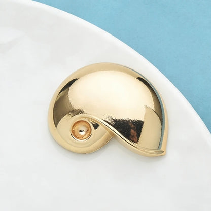 Wuli&baby Alloy Shell Shape Brooches For Women Unisex 2-color Simple Easy-match Office Casual Brooch Pins Gifts